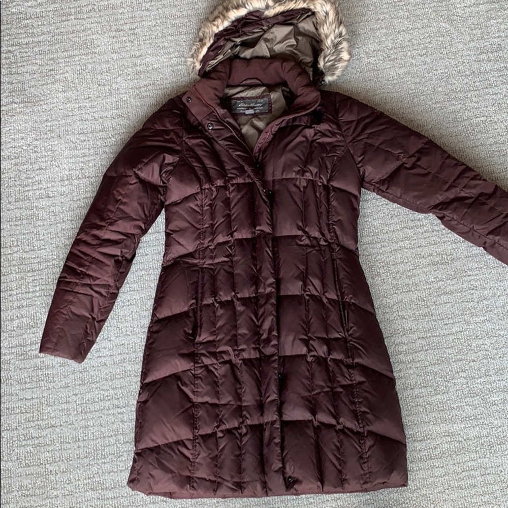 Down Parka with fur hood, Eddie Bauer